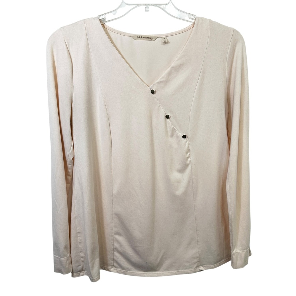Soft Surroundings‎ Medium Top Light Pink Minimalist Mature Capsule Career 1284